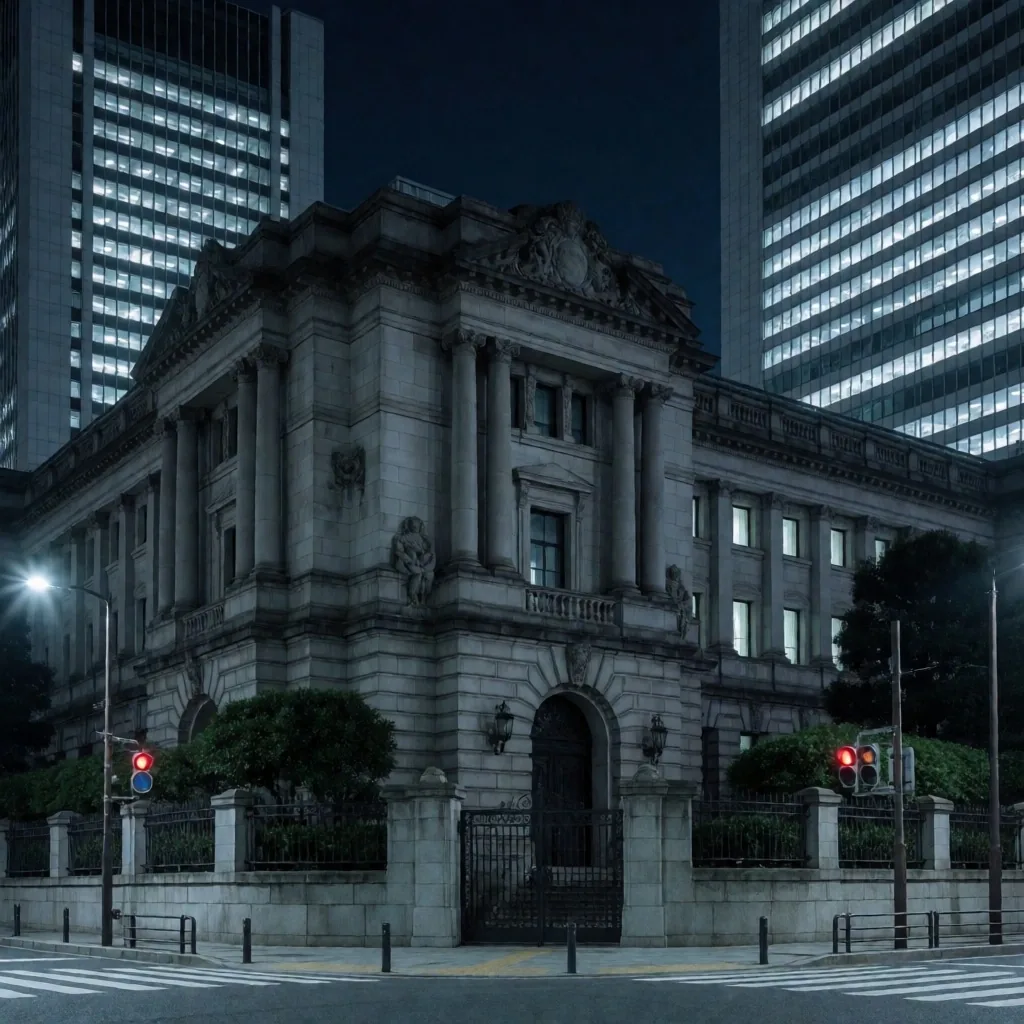 Distrito financiero de Tokio al anochecer